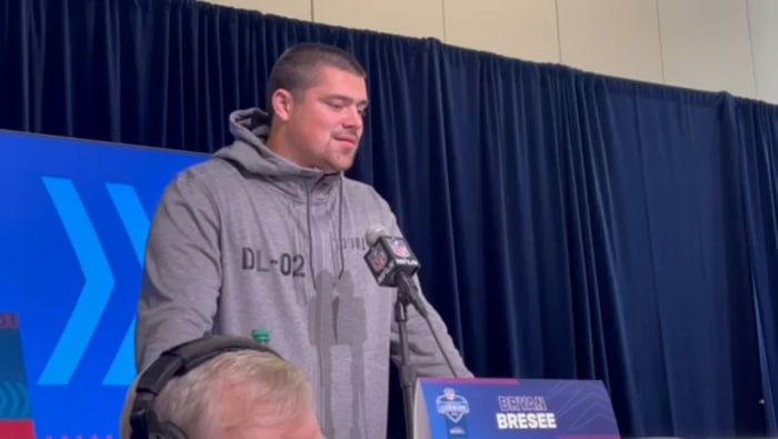 Bryan Bresee at the NFL Combine. (All Clemson on SI)